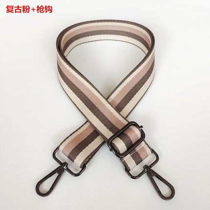 Thickened Color Stripe Wide Shoulder Strap Adjustable Shoulder Crossbody Bag Strap Small Fresh Women's Bag Extended Belt Wholesale Belt