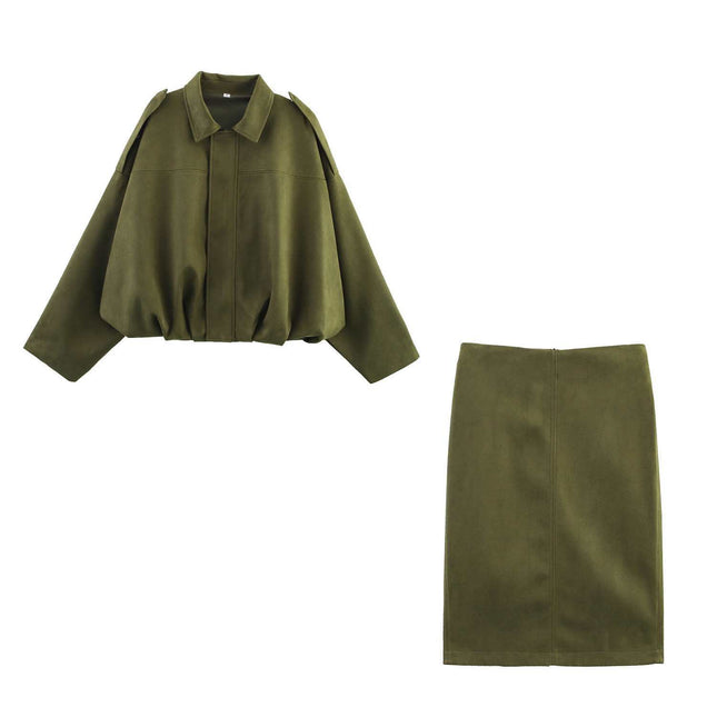 Aliexpress Skirts Are Specially Designed for Women's Suede European and American Cross-Border Textured Short Popular Bomber Jackets and Cotton Jackets