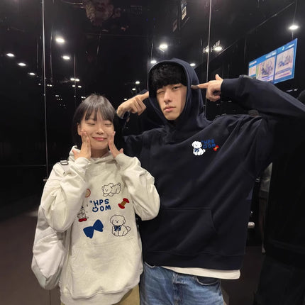 High-End Oversize Tops for Men and Women, Special Couple Wear, Autumn and Winter Velvet Hooded Sweatshirts, Trendy Brand Class Uniforms