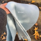 [sky blue]#Solid color thickened scarf / 175cm or more