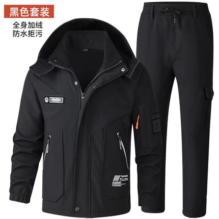New fleece-lined Jacket Waterproof Wind-Resistant Outdoor Mountaineering Suit Warm Thickened Workwear Workwear for Men and Women