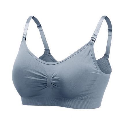 Back-Opening Seamless Plus-Size Nursing Bra, Adjustable Push-Up Postpartum Thin Bra for Breastfeeding