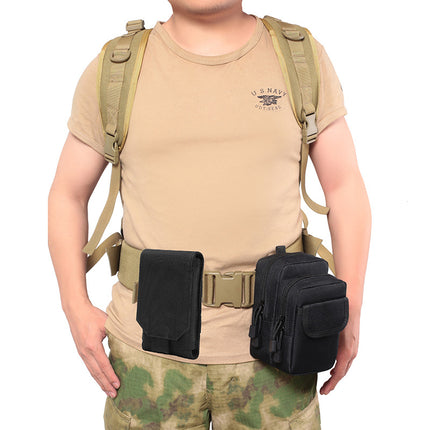 EDC mobile phone bag multi-functional camouflage waist bag 6 inch large screen mobile phone case outdoor tactical mobile phone hanging bag waist bag