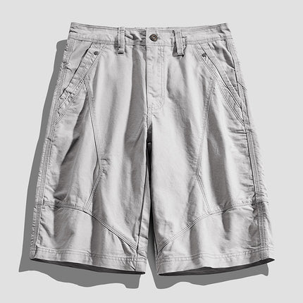 Pure Cotton Tooling Shorts Men's Summer Japanese Tooling Sports Fashion All-match Solid Color Stitching Six-point Casual Shorts