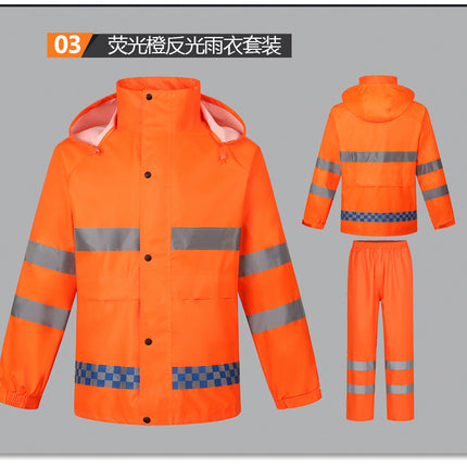 Oxford Cloth Raincoat and Rain Pants Set for Men, Thickened for Transportation and Electric Vehicles, Separate Full-Body Rainwear for Delivery Riders