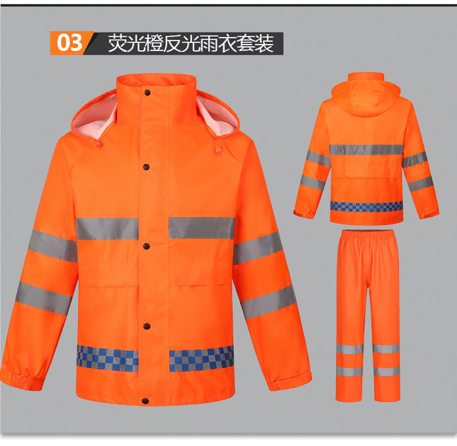 Oxford Cloth Raincoat and Rain Pants Set for Men, Thickened for Transportation and Electric Vehicles, Separate Full-Body Rainwear for Delivery Riders
