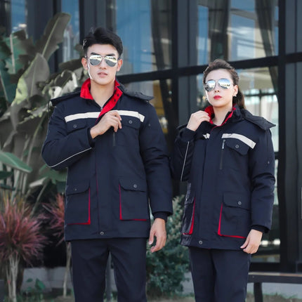 Winter Thickened Cotton-padded Jacket Cotton-padded Jacket Cold-proof Clothing Engineering Clothing Cold Storage Cold-proof Warm-keeping Work Protection Clothing Cotton-padded Jacket Work Clothes Falls
