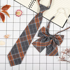 JK038 dark gray orange check (tie collar flower)