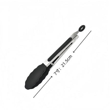 Cross-Border High-Temperature Resistant Steak Grilling Tongs 430 Stainless Steel Anti-Scalding Thickened Barbecue Tongs Kitchen Tools Food Tongs