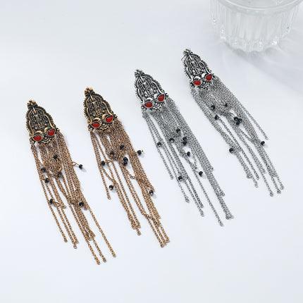 Za European and American Exaggerated Stylish Retro Tassel Multi-Layered Long Earrings for Women Niche Elegant Accessible Luxury Versatile Cross-Border Supply