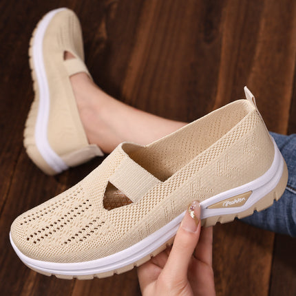 Shoes Women's Casual Shoes Cross-Border Large Size Breathable Mesh Shoes Slip-On Old Beijing Cloth Shoes Versatile Women's Shoes Mom's Shoes