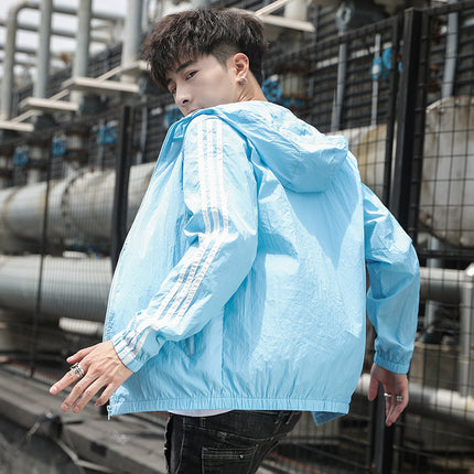 Thin Ice Silk Summer Men's Sunscreen Clothing Quick-drying Sunscreen Clothing Men's and Women's Riding Fishing Jacket Skin Windbreaker for Hair