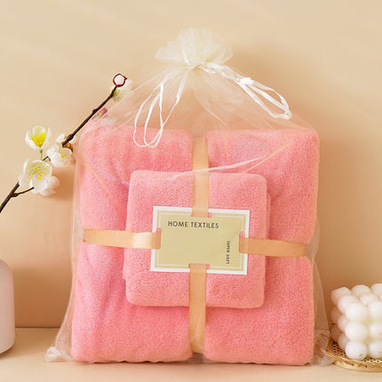 Coral Velvet Towel Mother-Child Set Is Softer and More Skin-Friendly Than Pure Cotton Absorbent Bath Towels, Two-Piece Set
