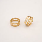 06# stainless steel ring band, 17# inner diameter 17mm, outer diameter 19mm, gold color, 1 piece/pack