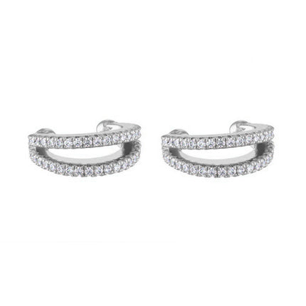 European and American Style Full Diamond Ins Wind Chain Tassel Petal Diamond Elegant Earrings Advanced Sense Design Earrings Ear Clip Earrings