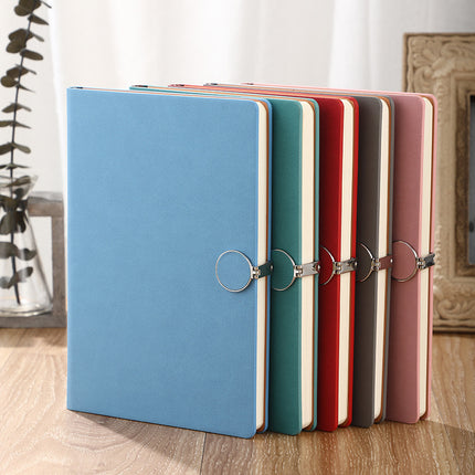 A5 Student Diary Magnetic Round Buckle Blue Multi-Color Storage Notebook Business Notepad Pure Color Gift Box