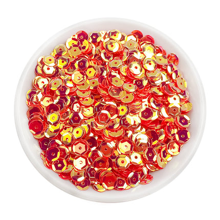 6MM round curved surface hole PVC sequins jewelry accessories concave and convex surface wholesale flat bottom hexagonal sewing clothing beads