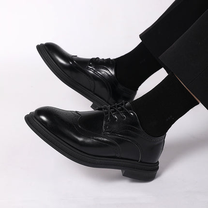 Men's Business Leather Shoes Cross-Border Foreign Trade New Brogue Carved Leather Shoes Fashionable Gentleman Trendy Groom Wedding Shoes