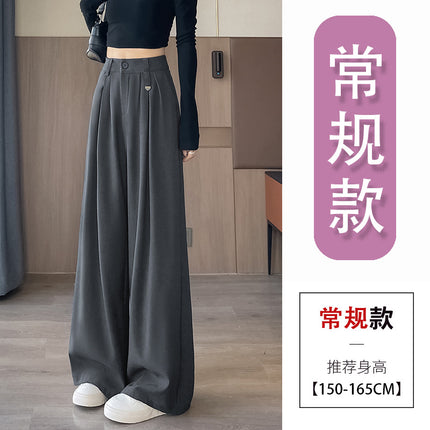 Pleated Wide-leg Pants Loose-fit Pants Casual Long Pants Multi-color Multi-size Small Tall Spring and Autumn Women