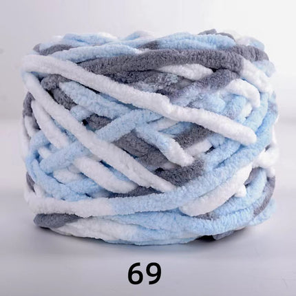 Factory wholesale 100g thick ice strip wool single-strand woven wool ball hook crochet slippers thread self-woven wool ball