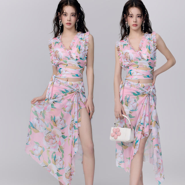 2026 New Style Women's Bikini Split Set Sexy Three-Piece Set Internet Celebrity Vacation Beach Photo Shoot Swimwear for Women