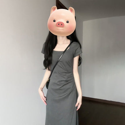 Small Tea Break French Square Collar dress Children's Summer 2024 New Pear-Shaped Figure Niche Design Long Dress