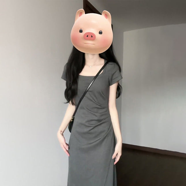 Small Tea Break French Square Collar dress Children's Summer 2024 New Pear-Shaped Figure Niche Design Long Dress
