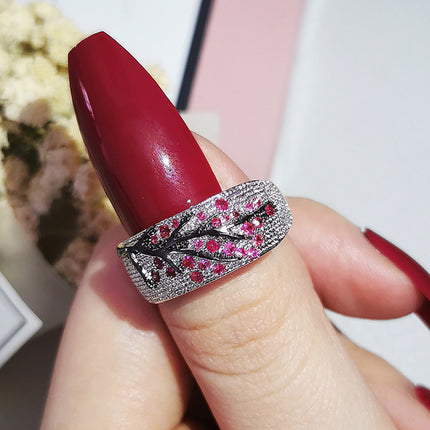shein cross-border original personalized handmade jewelry forest retro handmade glaze design branch ring r6165