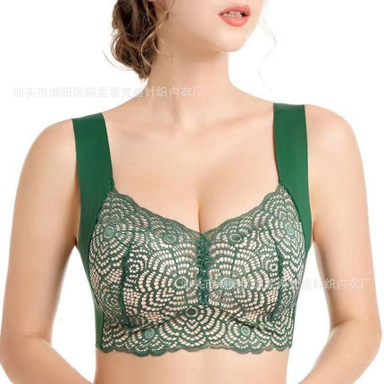 Foreign Trade plus size Thin Vest Bra chubby girl No Steel Ring Sensual Lace Push-up Sports Sleep Underwear
