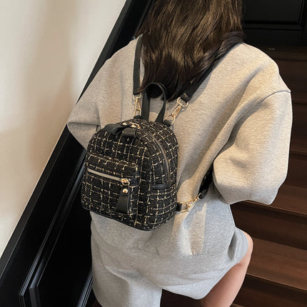 Mini Backpack Women's New Korean Style Fashionable Casual Multi-Purpose Ins Super Popular Woolen Small Backpack Travel Women's Bag Trendy