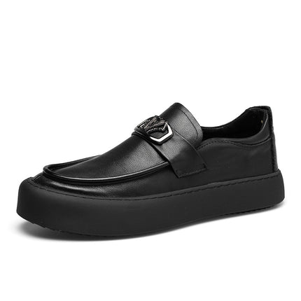 Men's Shoes, New Autumn and Winter Suede Casual Leather Shoes, Men's Trendy, Fashionable, Comfortable and Versatile Slip-On Slip-On Shoes