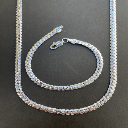 Foreign trade export silver plated car lace bracelet necklace set Korean best selling spot supply set wholesale T023