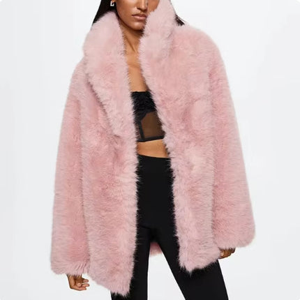 Imitation Fox Fur Grass Coat Imitation Fox Fur Lazy Style Paris Women's Fashion Fur Coat