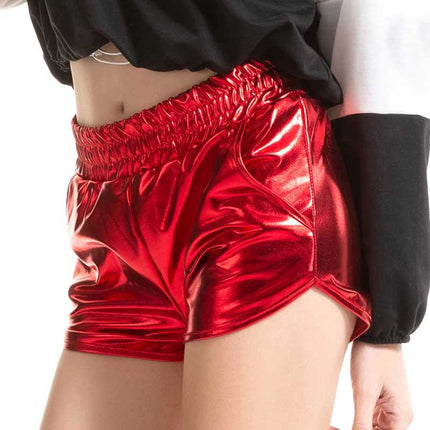 Cross-border women's new shorts women's casual bright patent leather hot pants Amazon hot women's supply wholesale explosion
