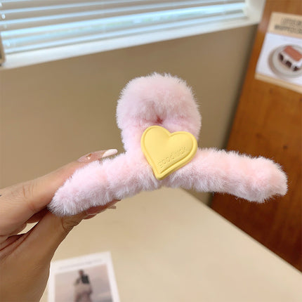 Autumn and Winter plush hairpin female clip headdress furry shark clip cute high-grade sense back head clip high-end hairpin