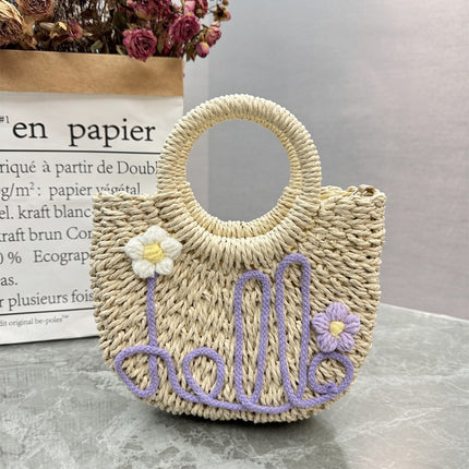 Straw Bag Handwoven Bag Women's 2025 Seaside Vacation Outdoor Daily Beach Handbag Tote Bag