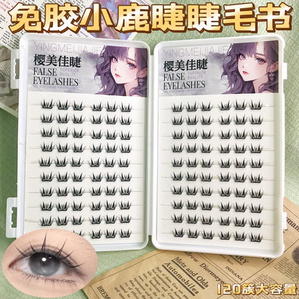 Cross-Border False Eyelashes Large Capacity Glue-Free Full Range of Lazy Eyelashes Collection Wholesale Customized European and American Glue-Free False Eyelashes