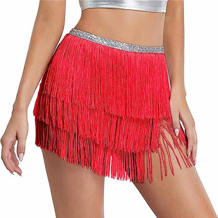 Cross-border hot-selling encrypted tassel skirt belly dance skirt waist chain waist towel Halloween women's waist decoration hip towel lace-up
