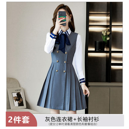Kindergarten Teachers Garden Clothes Work Clothes Autumn and Winter New Kindergarten Teachers Vocational Middle School Students College Style suit Female dress