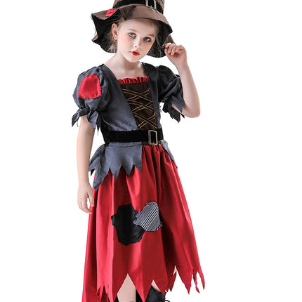 Cross-Border Halloween New Children's Witch Magic Hat Scarecrow Dress Suit Vampire Performance Costume