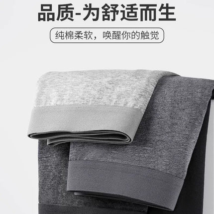 Underwear Men's High-End Boxer Briefs Antibacterial Breathable Mid-Waist Solid Color Versatile Comfortable Skin-Friendly Underwear Men's Pure Cotton