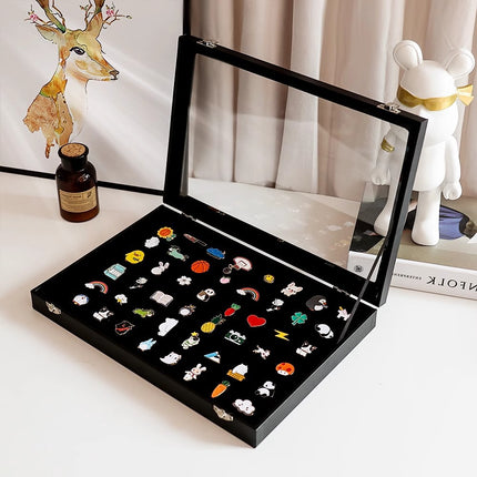 Badge Storage Box Dust-Proof Covered Brooch Box Medal Large-Capacity Display Box Medal Bar Collection Display Box