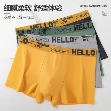 Men's underwear men's wholesale plus size waist antibacterial breathable comfortable cotton texture boxer shorts head male manufacturers on behalf of the hair