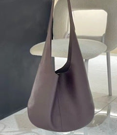 High-End Genuine Leather Fashion Bucket Bag, Lazy Shoulder Bag, Women's Bag, New Bag, Women's Simple Large-Capacity Tote Bag