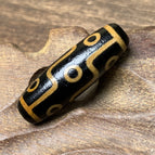 Weathered nine eyes dzi beads [black brown] 2*37mm