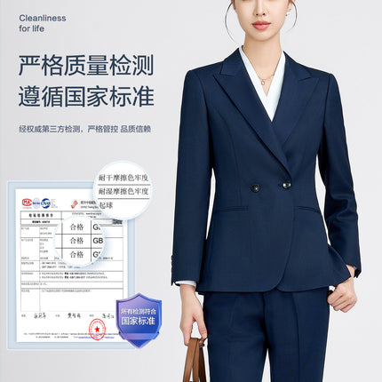 Luo Hao Suit Men's Suit Men's Casual Suit Sapphire Blue Bird's Eye Professional Formal Suit Jacket for Men and Women