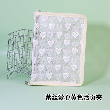 Star-chasing storage loose-leaf hand ledger case zipper bag PVC loose-leaf notebook detachable A5A6M5 small three-hole