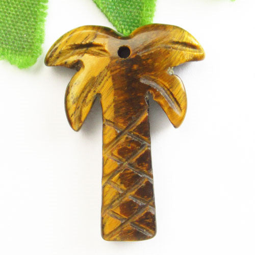 Natural Crystal Semi-precious Stone Head Summer Amethyst Coconut Tree Pendant DIY Earrings Necklace Pendant Jewelry