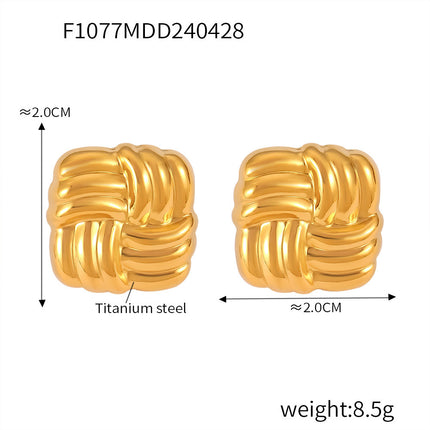 European and American Star Internet Celebrant Same Style Earrings Fashionable Titanium Steel Thick Ring Simple Design All-match Fashionable C- shaped Earrings