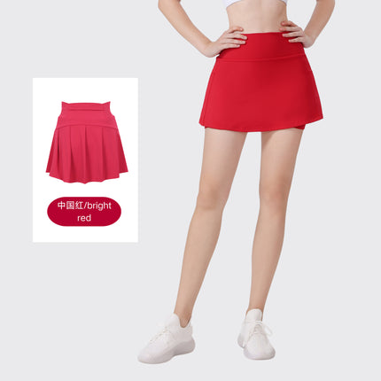 [in Stock] Ld Yoga Spring/Summer Short Skirt Anti-Exposure Fitness High-Waisted Sports Quick-Dry Training Tennis Pleated Skirt